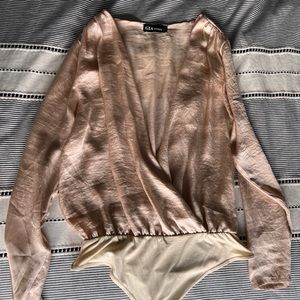 Champagne silk bodysuit
